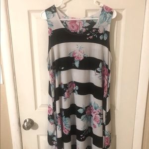 P!phany Sunnyvale- floral black and white stripe